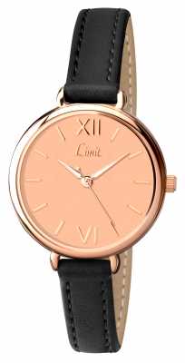 Limit Womens Black Strap Rose Gold Dial 6074.01 Limit Womens Black Strap Rose Gold Dial 6074.01