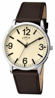 Limit Mens Brown Strap Cream Dial 5614.35 Limit Mens Brown Strap Cream Dial 5614.35
