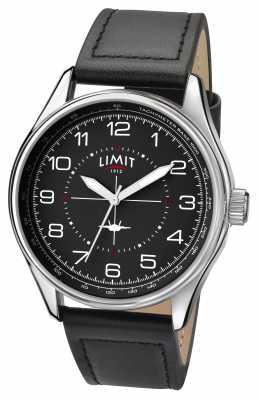 Limit Mens Pilot Black Strap Black Dial 5617.01 Limit Mens Pilot Black Strap Black Dial 5617.01