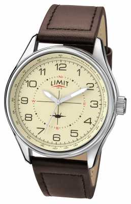 Limit Mens Pilot Brown Strap Cream Dial 5619.01 Limit Mens Pilot Brown Strap Cream Dial 5619.01
