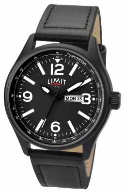 Limit Mens Pilot Black Strap Black Dial 5621.01 Limit Mens Pilot Black Strap Black Dial 5621.01