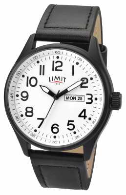 Limit Mens Pilot Black Strap White Dial 5623.01 Limit Mens Pilot Black Strap White Dial 5623.01