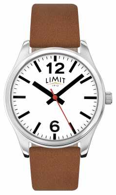 Limit Mens Brown Leather Strap White Dial 5628.01 Limit Mens Brown Leather Strap White Dial 5628.01