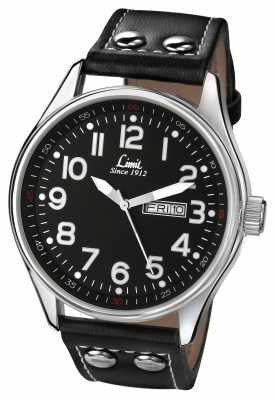 Limit Mens Black Leather Strap Round Black Dial 5491.01 Limit Mens Black Leather Strap Round Black Dial 5491.01