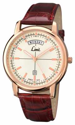 Limit Mens Brown Leather Strap Cream Dial 5538.01 Limit Mens Brown Leather Strap Cream Dial 5538.01