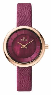 Obaku Womans Rose Gold Case Pink Leather Strap Pink Dial V146LXVQRD Obaku Womans Rose Gold Case Pink Leather Strap Pink Dial V146LXVQRD
