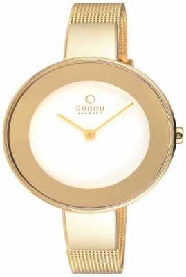 Obaku Womans Gold Case Gold Mesh Strap White Dial V167LXGIMG Obaku Womans Gold Case Gold Mesh Strap White Dial V167LXGIMG