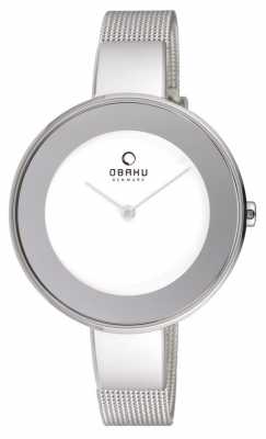 Obaku Womans Steel Case Steel Mesh Strap White Dial V167LXCIMC Obaku Womans Steel Case Steel Mesh Strap White Dial V167LXCIMC