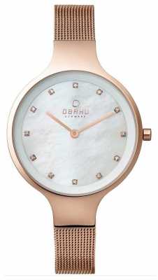 Obaku Womans Rose Gold Rose Gold Mesh Strap White Dial V173LXVWMV Obaku Womans Rose Gold Rose Gold Mesh Strap White Dial V173LXVWMV