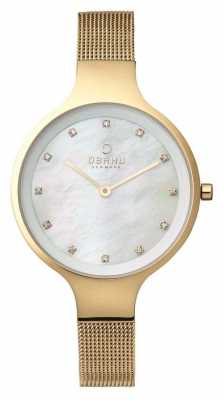 Obaku Womans Gold Case Gold Mesh Strap White Dial V173LXGGMG Obaku Womans Gold Case Gold Mesh Strap White Dial V173LXGGMG