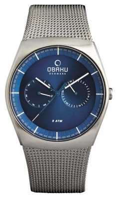 Obaku Mens Steel Case Steel Mesh Strap Blue Dials V176GMCLMC Obaku Mens Steel Case Steel Mesh Strap Blue Dials V176GMCLMC