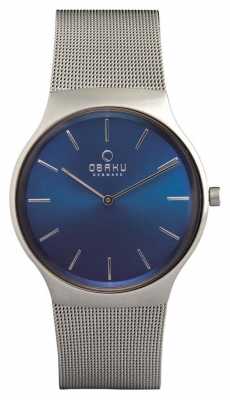 Obaku Mens Steel Case Steel Mesh Strap Blue Dial V178GXCLMC Obaku Mens Steel Case Steel Mesh Strap Blue Dial V178GXCLMC