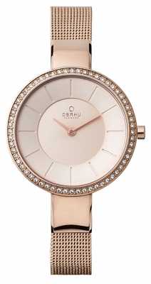 Obaku Womans Rose Gold Case Rose Gold Mesh Strap V179LEVVMV Obaku Womans Rose Gold Case Rose Gold Mesh Strap V179LEVVMV