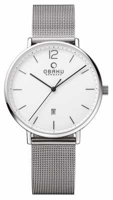 Obaku Mens Steel Case Steel Mesh Strap White Dial V181GDCWMC Obaku Mens Steel Case Steel Mesh Strap White Dial V181GDCWMC
