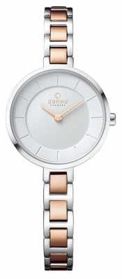 Obaku Womans Steel Case Two Tone Strap V183LXCISC Obaku Womans Steel Case Two Tone Strap V183LXCISC