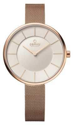 Obaku Womans Rose Gold Case Rose Gold Mesh Strap V185LXVIMV Obaku Womans Rose Gold Case Rose Gold Mesh Strap V185LXVIMV