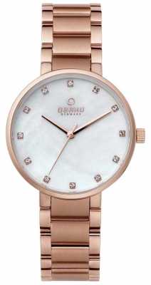 Obaku Womans Rose Gold Case Rose Gold Strap White Dial V189LXVWSV Obaku Womans Rose Gold Case Rose Gold Strap White Dial V189LXVWSV