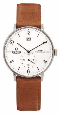 Obaku Mens Rose Gold Case Black Leather Strap White Dial V190GDCWRZ Obaku Mens Rose Gold Case Black Leather Strap White Dial V190GDCWRZ