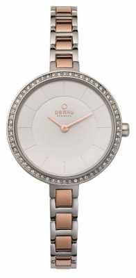Obaku Womans Steel Case Two Tone Strap V191LECISC Obaku Womans Steel Case Two Tone Strap V191LECISC