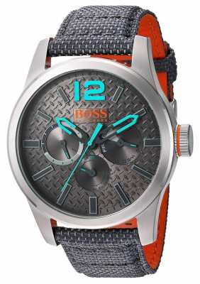 Hugo Boss Orange Mens Paris Grey Fabric Strap Grey Dial 1513379 Hugo Boss Orange Mens Paris Grey Fabric Strap Grey Dial 1513379