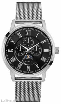 Guess Mens Delancy Silver Mesh Strap Black Chronograph Dial W0871G1 Guess Mens Delancy Silver Mesh Strap Black Chronograph Dial W0871G1