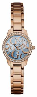 Guess Womans Greta Rose Gold Metal Strap Blue Dial W0891L3 Guess Womans Greta Rose Gold Metal Strap Blue Dial W0891L3