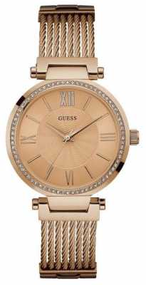 Guess Womans Soho Rose Gold Strap Round Rose Gold Dial Stone Set W0638L4 Guess Womans Soho Rose Gold Strap Round Rose Gold Dial Stone Set W0638L4