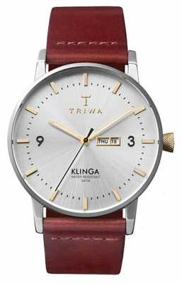 Triwa Unisex Gleam Klinga Tan Leather Strap Silver Dial KLST104-CL010312 Triwa Unisex Gleam Klinga Tan Leather Strap Silver Dial KLST104-CL010312