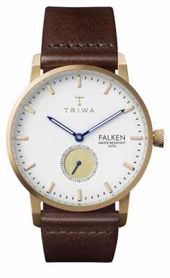 Triwa Mens Snow Falken Brown Leather Strap White Dial FAST110-CL010413 Triwa Mens Snow Falken Brown Leather Strap White Dial FAST110-CL010413