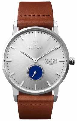 Triwa Mens Blue Eye Falken Brown Leather Strap Silver Dial FAST111-CL010212 Triwa Mens Blue Eye Falken Brown Leather Strap Silver Dial FAST111-CL010212