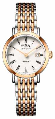 Rotary Womans Windsor Two Tone Silver Rose Gold Metal Strap LB90155/01 Rotary Womans Windsor Two Tone Silver Rose Gold Metal Strap LB90155/01