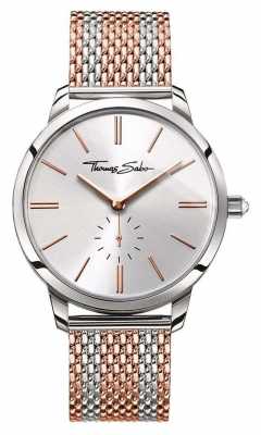 Thomas Sabo Womans Glam Spirit Two Tone Mesh Strap Rose Gold Silver WA0273-283-201-33 Thomas Sabo Womans Glam Spirit Two Tone Mesh Strap Rose Gold Silver WA0273-283-201-33