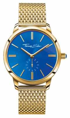 Thomas Sabo Womans Glam Spirit Stainless Steel Gold Mesh Strap Blue Dial WA0274-264-209-33 Thomas Sabo Womans Glam Spirit Stainless Steel Gold Mesh Strap Blue Dial WA0274-264-209-33