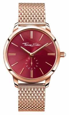 Thomas Sabo Womans Glam Spirit Steel Rose Gold Mesh Strap Red Dial WA0276-265-212-33 Thomas Sabo Womans Glam Spirit Steel Rose Gold Mesh Strap Red Dial WA0276-265-212-33