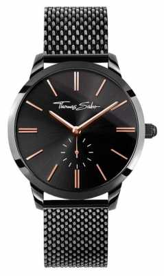 Thomas Sabo Womans Glam Spirit Black Steel Mesh Strap Black Dial WA0277-202-203-33 Thomas Sabo Womans Glam Spirit Black Steel Mesh Strap Black Dial WA0277-202-203-33