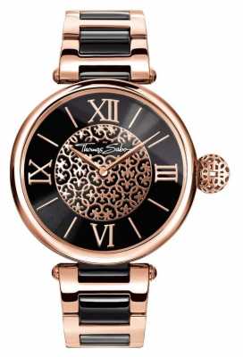 Thomas Sabo Womans Karma Two Tone Strap Black Dial WA0280-268-203-38 Thomas Sabo Womans Karma Two Tone Strap Black Dial WA0280-268-203-38