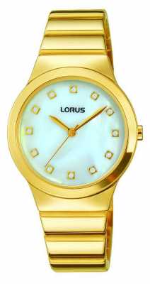 Lorus Womans Retro Style Gold Plated Strap Mother Of Pearl Dial RG280KX9 Lorus Womans Retro Style Gold Plated Strap Mother Of Pearl Dial RG280KX9