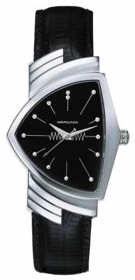 Hamilton Mens Ventura Quarts Black Leather Strap Black Dial H24411732 Hamilton Mens Ventura Quarts Black Leather Strap Black Dial H24411732