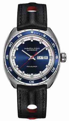 Hamilton Mens Pan Europ Black Leather Strap Blue Dial H35405741 Hamilton Mens Pan Europ Black Leather Strap Blue Dial H35405741