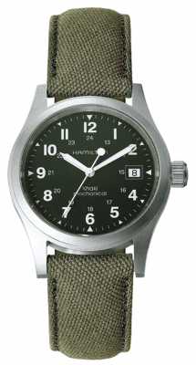 Hamilton Mens Khaki Field Officer Green Dial Khaki Strap H69419363 Hamilton Mens Khaki Field Officer Green Dial Khaki Strap H69419363
