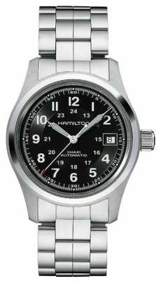 Hamilton Mens Khaki Field Auto Steel Strap Black Dial H70455133 Hamilton Mens Khaki Field Auto Steel Strap Black Dial H70455133