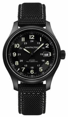 Hamilton Mens Khaki Field Titanium Auto Black Dial H70575733 Hamilton Mens Khaki Field Titanium Auto Black Dial H70575733