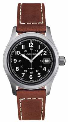 Hamilton Mens Khaki Field Quartz Brown Strap Black Dial 38mm H68411533 Hamilton Mens Khaki Field Quartz Brown Strap Black Dial 38mm H68411533