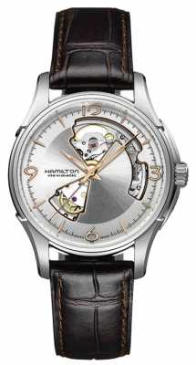 Hamilton Mens Jazzmaster Open Heart Brown Leather Strap Silver Dial H32565555 Hamilton Mens Jazzmaster Open Heart Brown Leather Strap Silver Dial H32565555