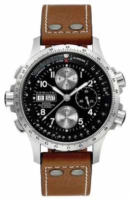 Hamilton Mens Khaki X Wind Brown Leather Strap Black Dial H77616533 Hamilton Mens Khaki X Wind Brown Leather Strap Black Dial H77616533