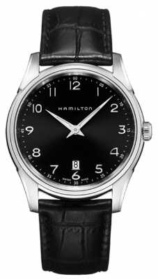 Hamilton Mens Jazzmaster Thinline Black Leather Strap Black Dial H38511733 Hamilton Mens Jazzmaster Thinline Black Leather Strap Black Dial H38511733