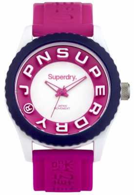 Superdry Womens Tokyo Pink Rubber Strap SYL146PW Superdry Womens Tokyo Pink Rubber Strap SYL146PW