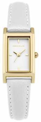 Karen Millen Womens White Leather Strap White Dial KM114WG Karen Millen Womens White Leather Strap White Dial KM114WG