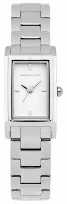 Karen Millen Womens Stainless Steel Bracelet Rectangular White Dial KM114SM Karen Millen Womens Stainless Steel Bracelet Rectangular White Dial KM114SM