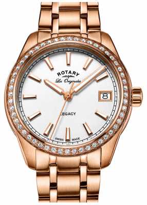 Rotary Womens Legacy Rose Gold Plated Stainless Steel LB90176/01 Rotary Womens Legacy Rose Gold Plated Stainless Steel LB90176/01